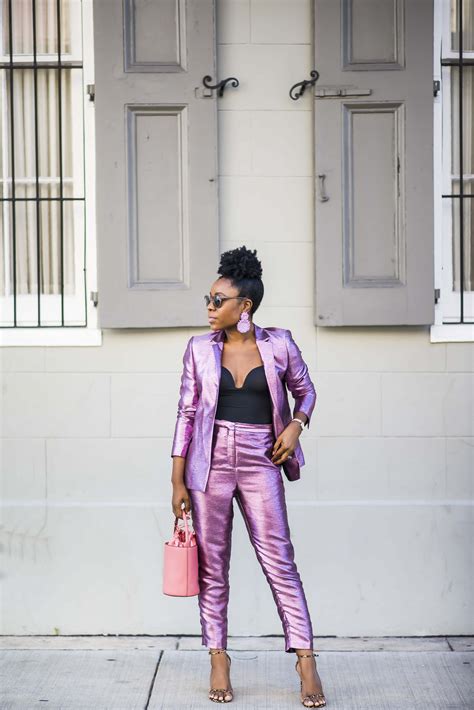 metallic suit women